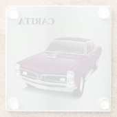 ヴィンテージクラシック車ガラスコースター ガラスコースター (裏面)