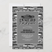 ヴィンテージクラシック車大人誕生日 招待状 (正面)