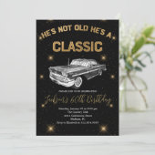 ヴィンテージクラシック車誕生日祝のパーティー 招待状 (スタンド正面)