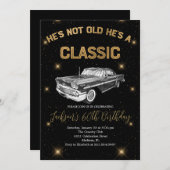 ヴィンテージクラシック車誕生日祝のパーティー 招待状 (正面/裏面)