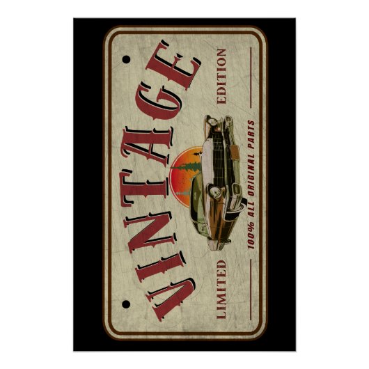 ヴィンテージクラシック車限定版オリジナル部品 ポスター (正面)