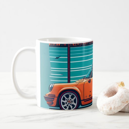ヴィンテージクラシック車 コーヒーマグカップ (ドーナツ)