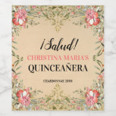 ヴィンテージクラシック金ゴールドフローラキンセアニラ ワインラベル (シングルラベル)