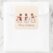 ヴィンテージクラシック雪だるまクリスマスシール スクエアシール (バッグ)