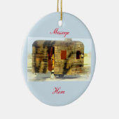 ヴィンテージクラシック風化木材キャラバン セラミックオーナメント (右)