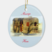 ヴィンテージクラシック風化木材キャラバン セラミックオーナメント (左)