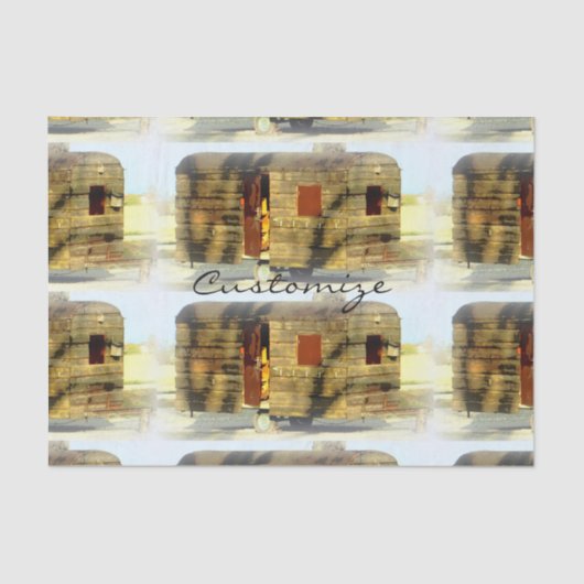 ヴィンテージクラシック風化木材キャラバン 薄葉紙 (正面)