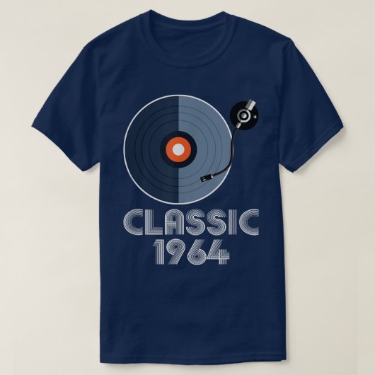 ヴィンテージクラシック1964 Vinyl Record Player Music Lov Tシャツ (デザイン正面)
