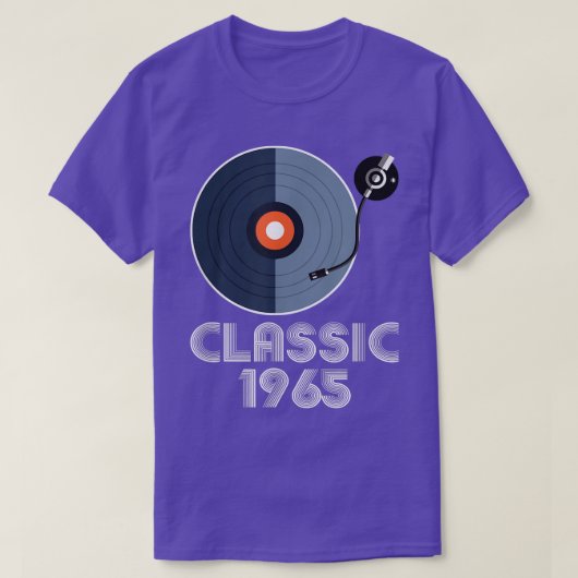 ヴィンテージクラシック1965 Vinyl Record Player Music Lov Tシャツ (デザイン正面)