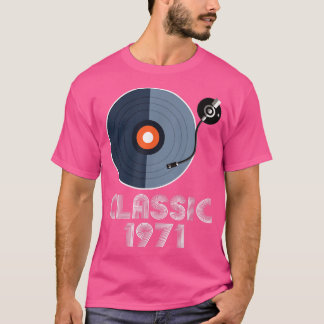 ヴィンテージクラシック1971 Vinyl Record Player Music Lov Tシャツ