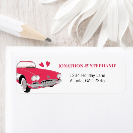 ヴィンテージクラシック50sピンクコンバーチブ結婚ルズ ラベル (インサイチュ)