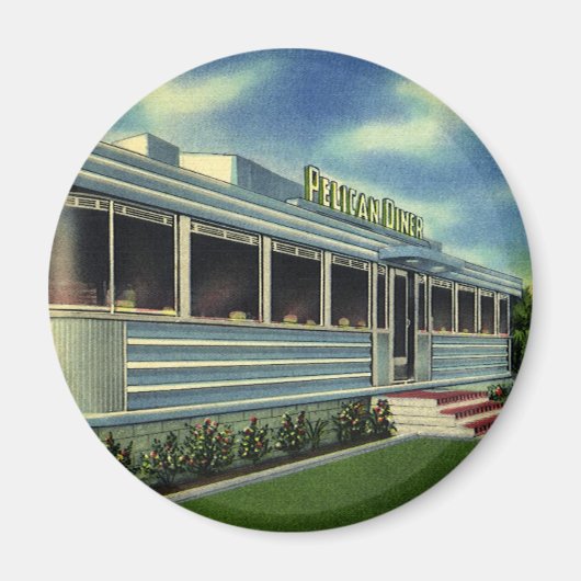 ヴィンテージクラシック50sレトロレストランペリカンダイナー マグネット (正面)
