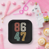 ヴィンテージクラシック86 47アンチトランプ2024インピーチ ペーパープレート (パーティー)