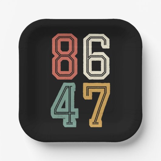 ヴィンテージクラシック86 47アンチトランプ2024インピーチ ペーパープレート (正面)