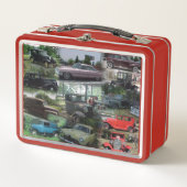 ヴィンテージクラシック、アンティーク車 メタルランチボックス (正面)