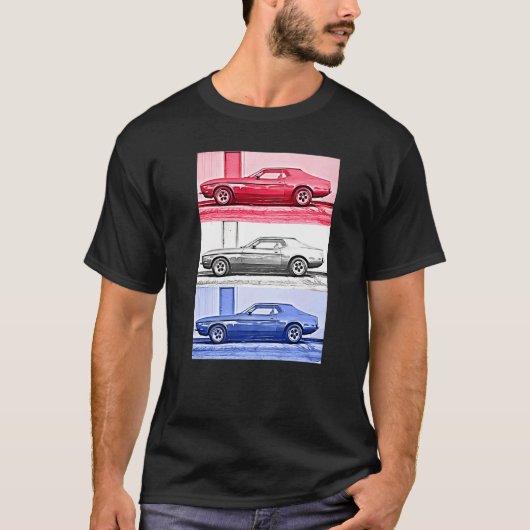 ヴィンテージクラシックUsaマッスルAuto A赤白青G Tシャツ (正面)