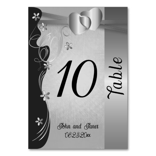 ヴィンテージクラシーシルバーハート テーブルナンバー (正面)