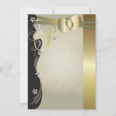 ヴィンテージクラシー金ゴールド結婚ハートの収集 招待状 (裏面)