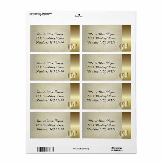 ヴィンテージクラスの金ゴールドハート ラベル (フルシート)