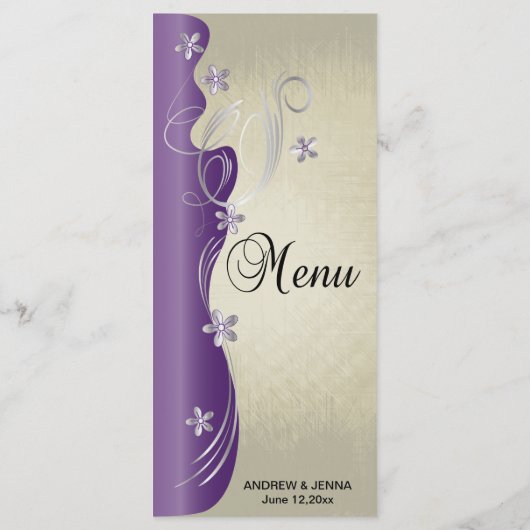 ヴィンテージクラスデザイン | アメジストとシルバー メニュー (裏面)