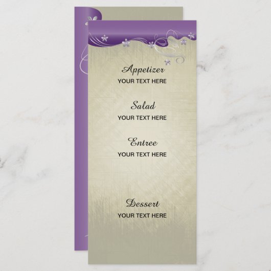 ヴィンテージクラスデザイン | アメジストとシルバー メニュー (正面/裏面)