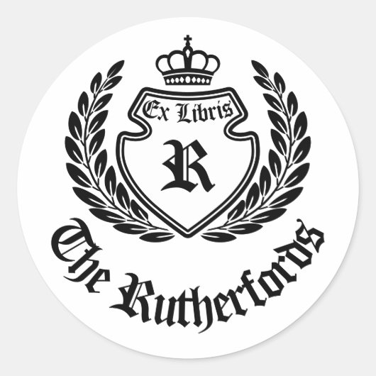 ヴィンテージクラストモノグラムクラウンワレア エクスリブリス ラウンドシール (正面)