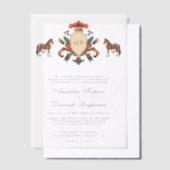 ヴィンテージクラスト ロイヤルホース インド ヒンズー教 ウェディング ベラム紙招待状 (オフセット)