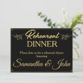 ヴィンテージクラスブラック金ゴールドリハーサルディナーインビット 招待状 (スタンド正面)