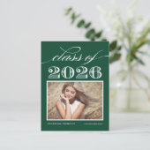 ヴィンテージクラス2025グリーンフォト卒業 ポストカード (スタンド正面)
