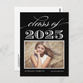 ヴィンテージクラス2025ブラックフォト卒業 ポストカード (正面/裏面)
