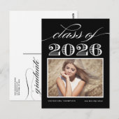 ヴィンテージクラス2025ブラックフォト卒業 ポストカード (正面/裏面)