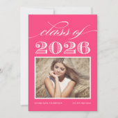ヴィンテージクラス2025マゼンタ写真卒業 招待状 (正面)