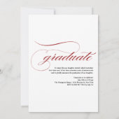 ヴィンテージクラス2025赤い写真卒業 招待状 (裏面)