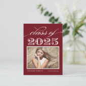 ヴィンテージクラス2025 Burgundy写真卒業 ポストカード (スタンド正面)