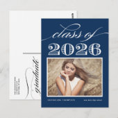 ヴィンテージクラス2025 Navy Blue写真卒業 ポストカード (正面/裏面)