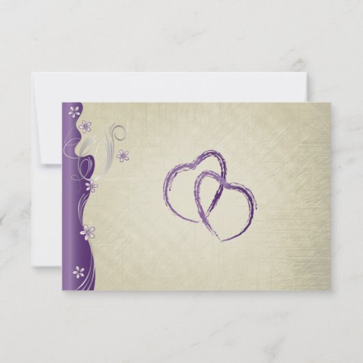 ヴィンテージクラッシー曲線デザイン | アメジストパープル 出欠カード (裏面)