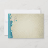 ヴィンテージクラッシー曲線デザイン | ターコイズ 出欠カード (裏面)