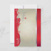 ヴィンテージクラッシー曲線デザイン |深い赤 セーブザデート (裏面)