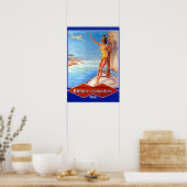 ヴィンテージクラバーコロンブズ飛行機タイヤ広告 ポスター (キッチン)