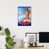 ヴィンテージクラバーコロンブズ飛行機タイヤ広告 ポスター (ホームオフィス)