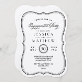 ヴィンテージクラフトアールデコ婚約パーティ 招待状 (正面/裏面)