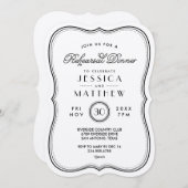 ヴィンテージクラフトアールデコ結婚のリハーサルディナー 招待状 (正面/裏面)