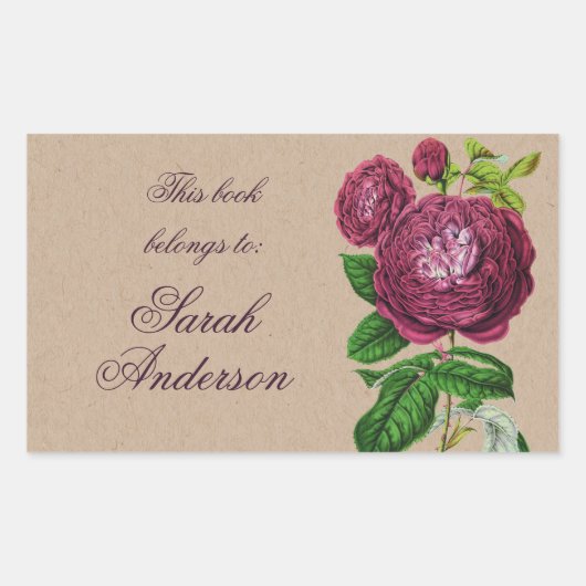 ヴィンテージクラフトブックプレートシールこれは属する 長方形シール (正面)