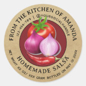 ヴィンテージクラフトホームメイドサルサラベルテンプレート ラウンドシール (正面)