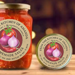 ヴィンテージクラフトホームメイドサルサラベルテンプレート ラウンドシール