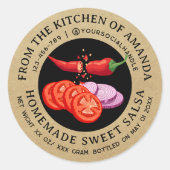 ヴィンテージクラフトホームメイドトマトサルサラベル ラウンドシール (正面)