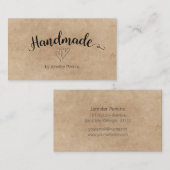 ヴィンテージクラフトミニマリストハンドメイド 名刺 (正面/裏面)