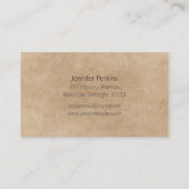 ヴィンテージクラフトミニマリストハンドメイド 名刺 (裏面)