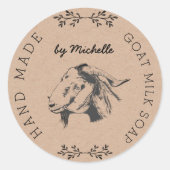 ヴィンテージクラフトヤギ乳石鹸モノグラム製品 ラウンドシール (正面)