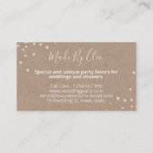 ヴィンテージクラフトレースパールズ手作り結婚式の引き出物 名刺 (裏面)